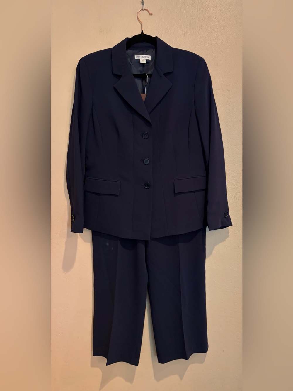 Pendleton Navy Blue Suit Jacket & Trouser Set, Woman size 12, Business Chic
